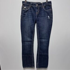 MEK Denim Mid-rise, Slightly Flared Jeans with Contrast Stitching